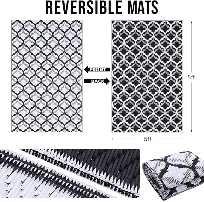 OLANLY 5x8 blk and white patio rug-02