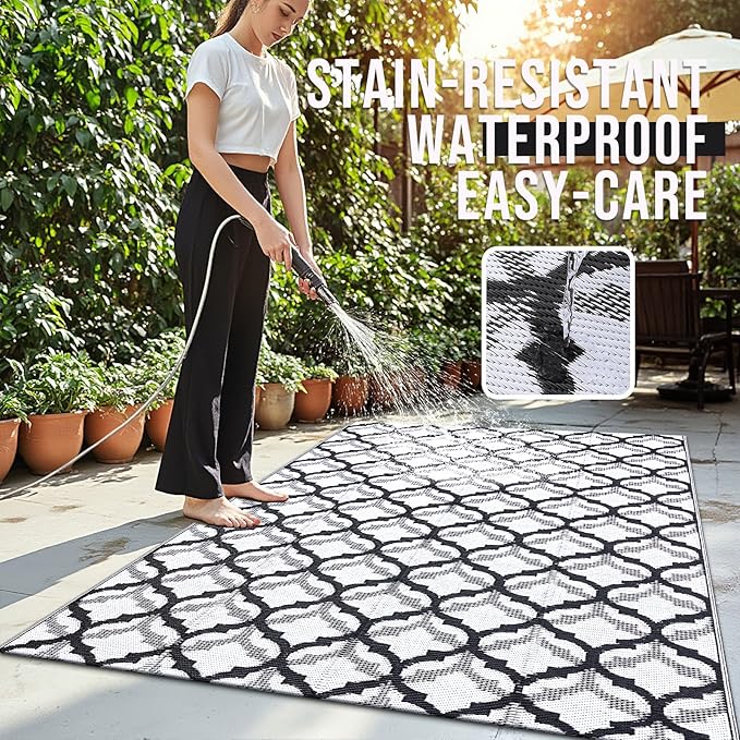 OLANLY 5x8 blk and white patio rug-03