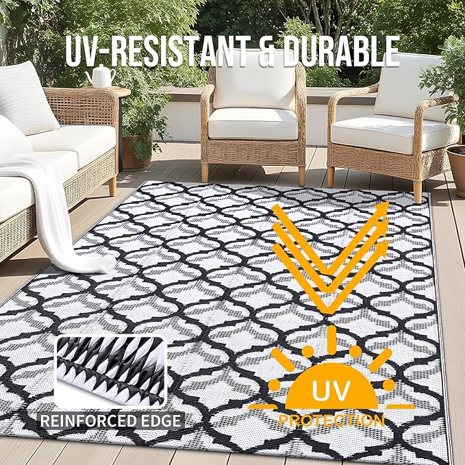 OLANLY 5x8 blk nd white patio rug-04