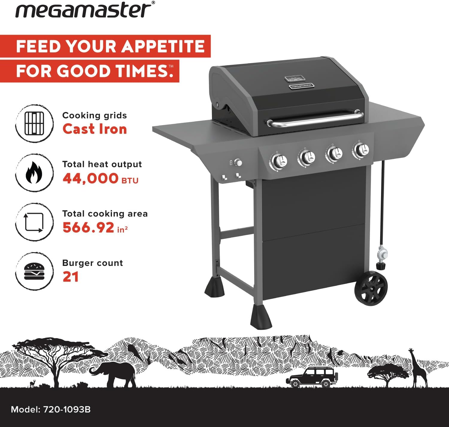 Megamaster 4 burner propane gas grill -02