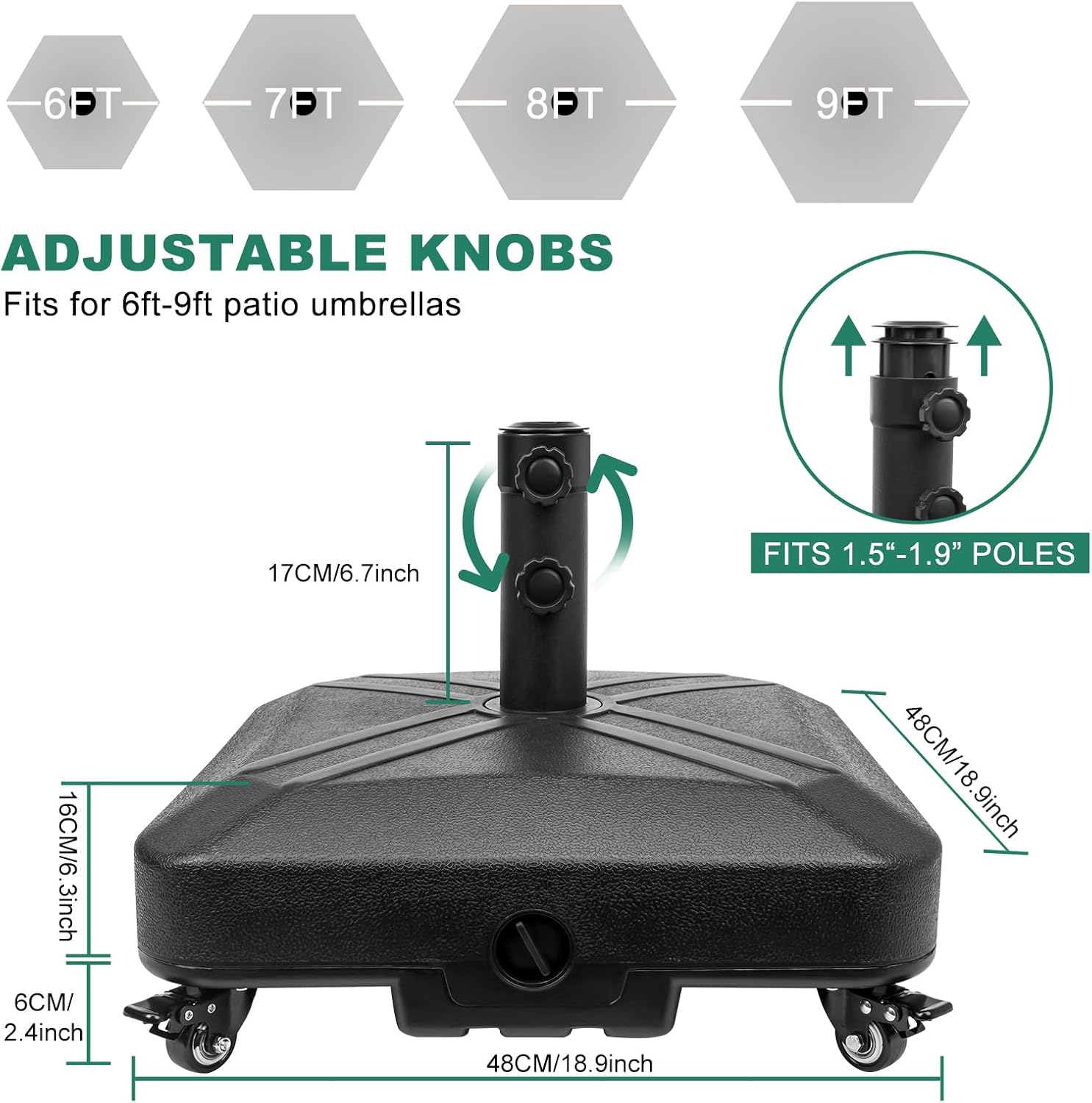 RAOKUKH heavy duty 125 lb square umbrella stand with wheels-02