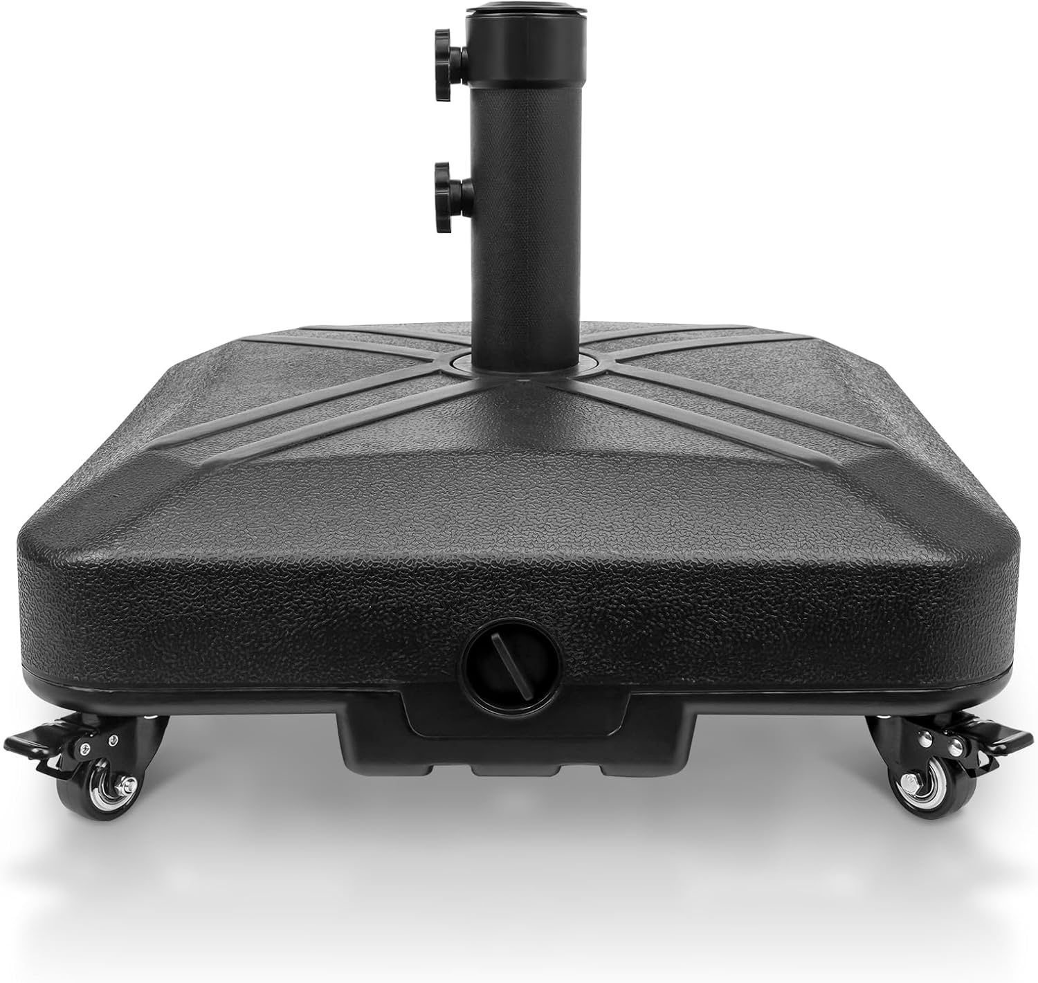 RAOKUKH heavy duty 125 lb square umbrella stand with wheels