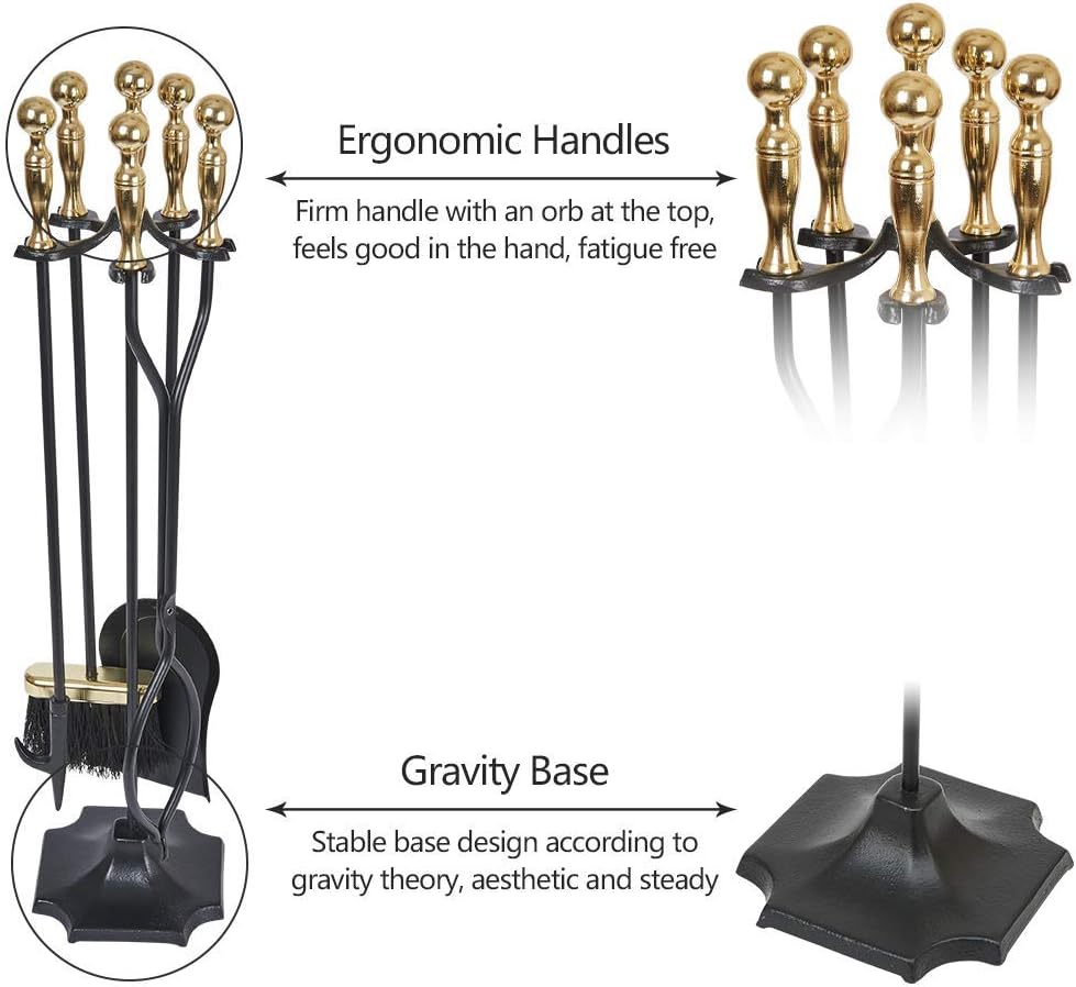 AMAGABELI GARDEN & HOME 5 pice fireplace tool set-03