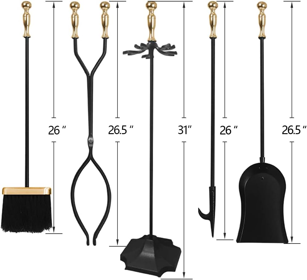 AMAGABELI GARDEN & HOME 5 piece fireplace tool set-04