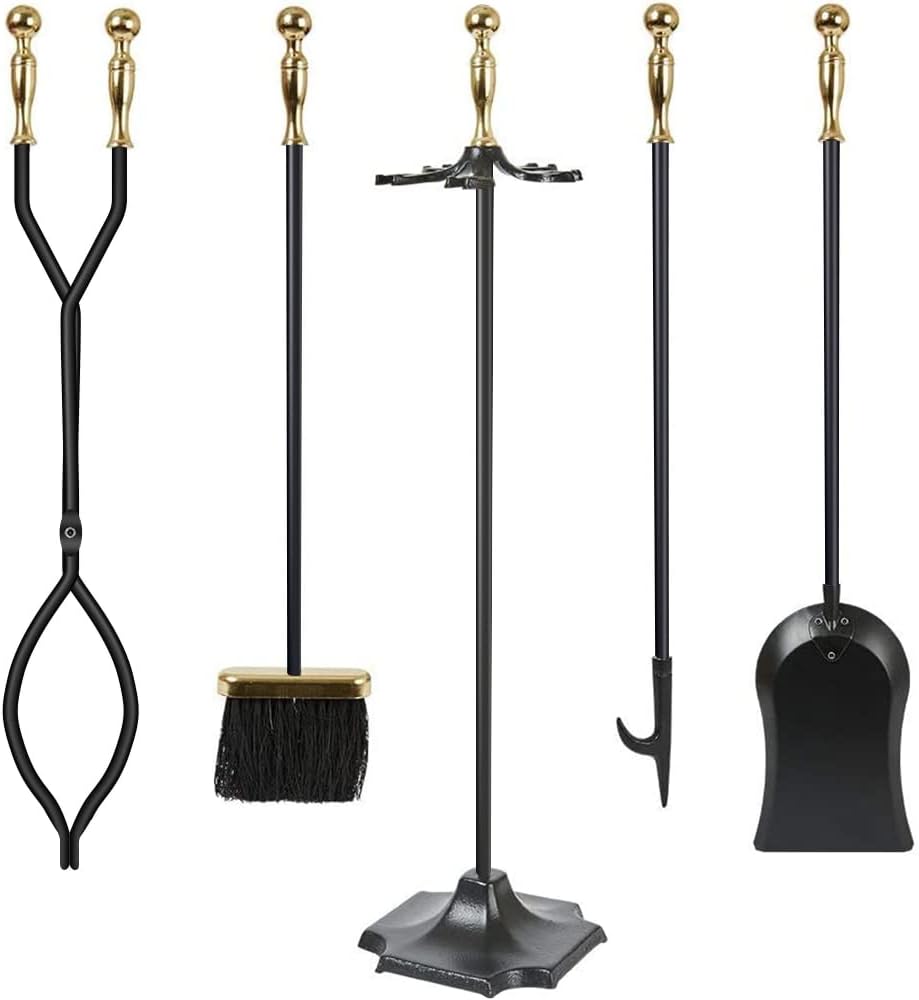 AMAGABELI GARDEN & HOME 5 piece fireplace tool set