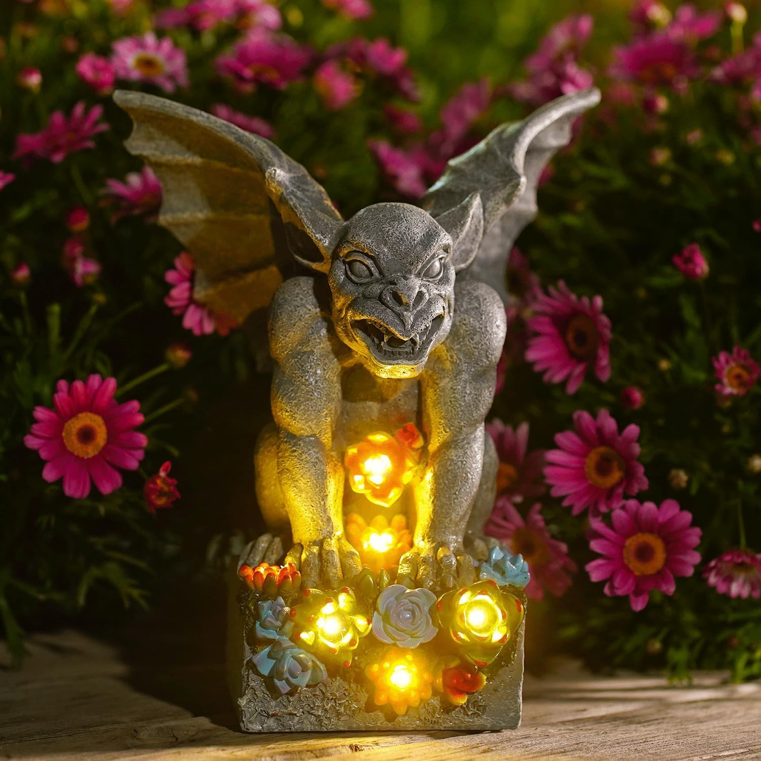 Philodwell gothic gargoyle statue with lights